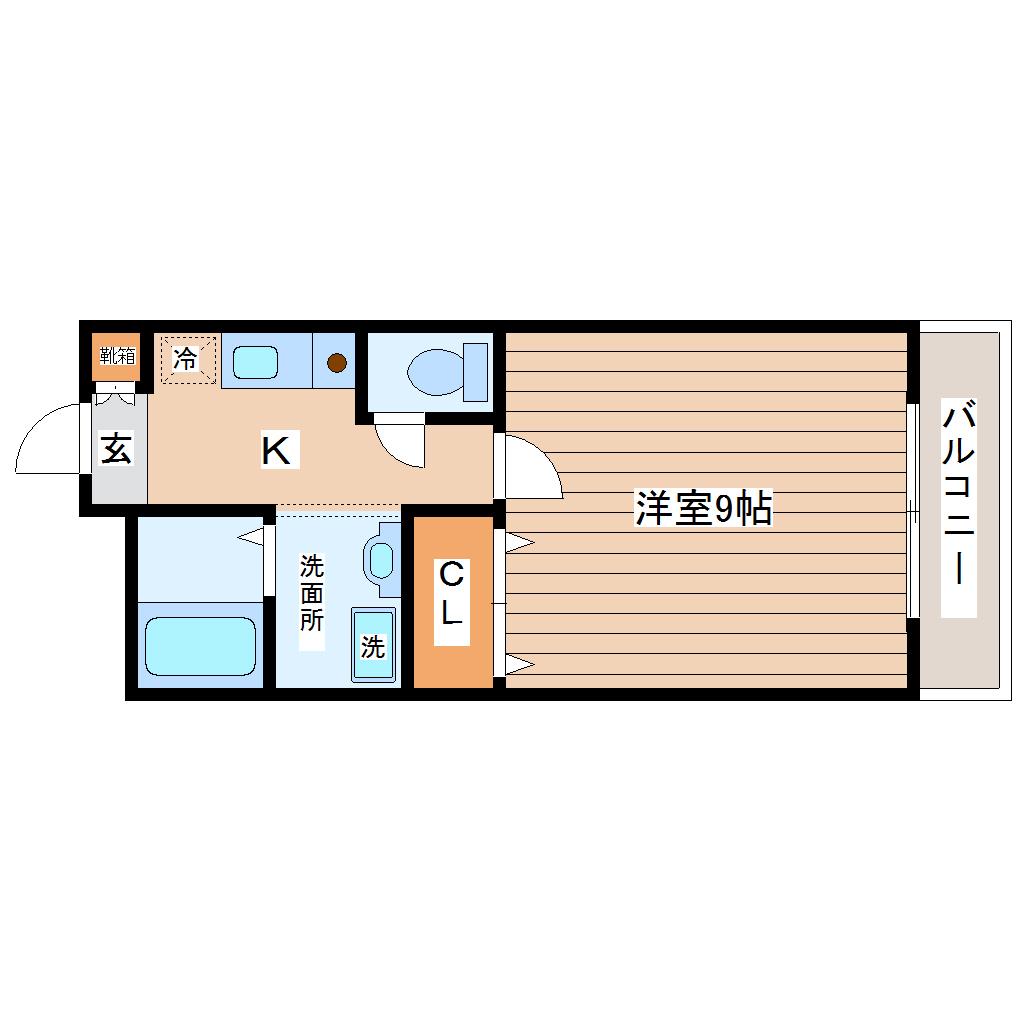 メゾン桂(1K/1階)の間取り写真
