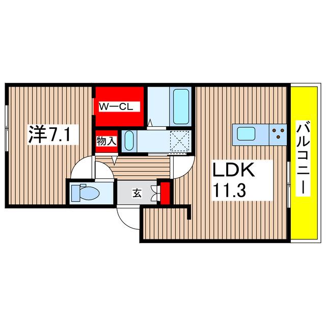 セジュール南耳原(1LDK/2階)の間取り写真