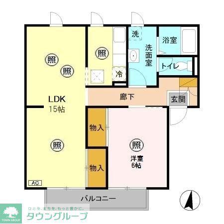 メゾン志藤B(1LDK/1階)の間取り写真