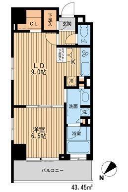 HF新横浜レジデンス(1LDK/3階)の間取り写真