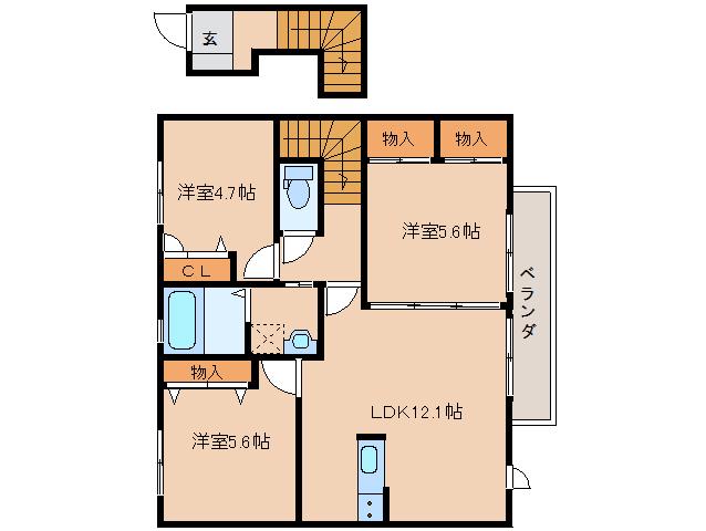 シャーメゾンソレイユ(3LDK/2階)の間取り写真