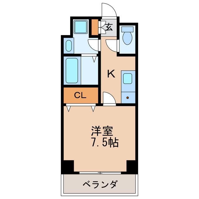 BLUE SQUARE(1K/2階)の間取り写真