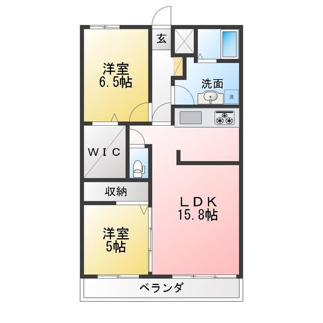 FIGLIA PRIMO(2LDK/3階)の間取り写真