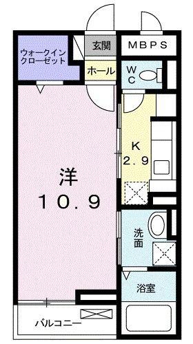 ソラティオ(1K/1階)の間取り写真