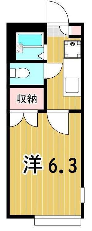 カーサーアオイA(1K/2階)の間取り写真