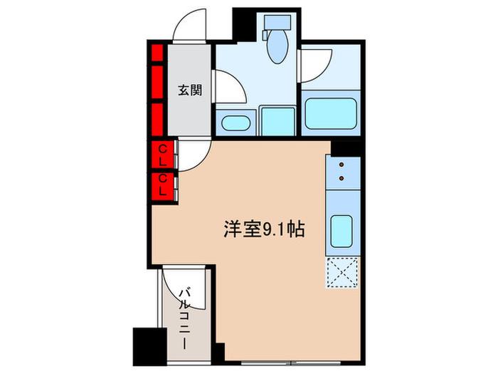 バウスフラッツ日本橋浜町(ワンルーム/3階)の間取り写真