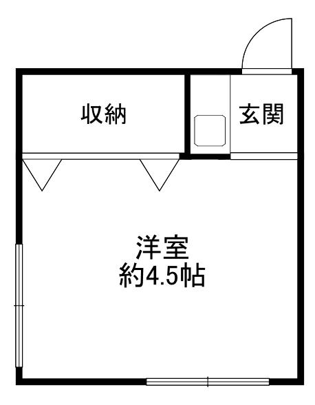 橋本荘(ワンルーム/1階)の間取り写真