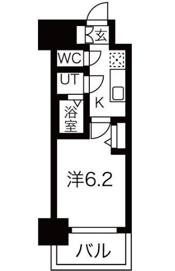 メイクスWアート今池III(1K/10階)の間取り写真