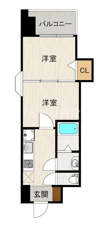 アリビオ博多駅北(2K/12階)の間取り写真