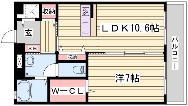 BEREO栗山(1LDK/3階)の間取り写真
