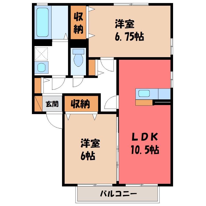 エルシオン(2LDK/2階)の間取り写真
