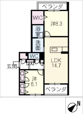 DOLCE K II(2LDK/3階)の間取り写真