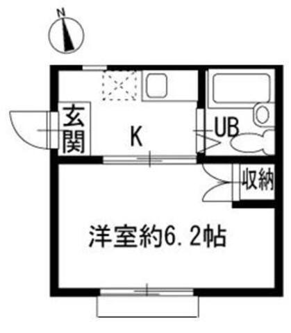 コーポHATA(1K/2階)の間取り写真