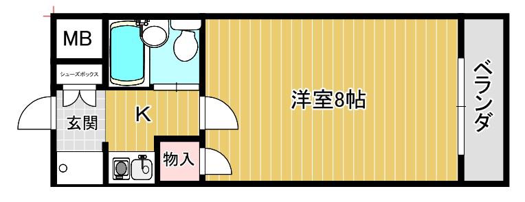 メゾン三条(ワンルーム/3階)の間取り写真