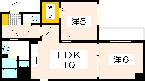 ティアラ庚午中(2LDK/3階)の間取り写真