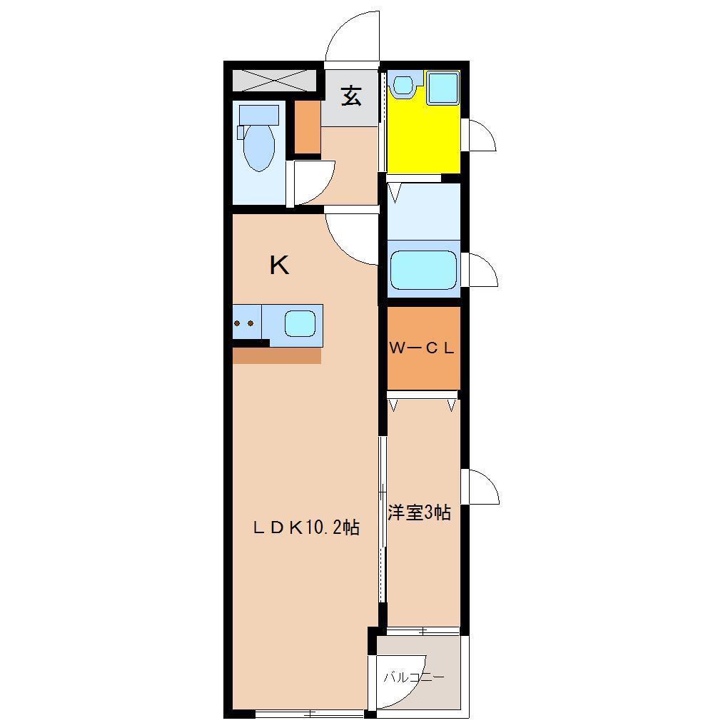 アーベイン堀川(1LDK/1階)の間取り写真