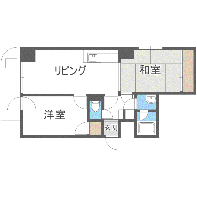 ノースイン高松(2LDK/8階)の間取り写真