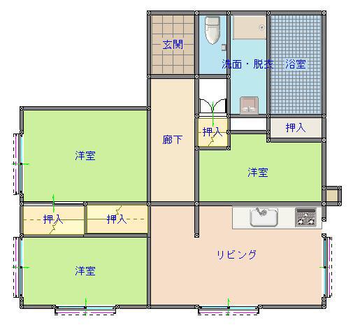 ホワイトビル(3LDK/3階)の間取り写真