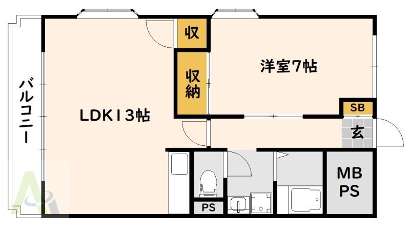 第2スズランエクセル(1LDK/2階)の間取り写真