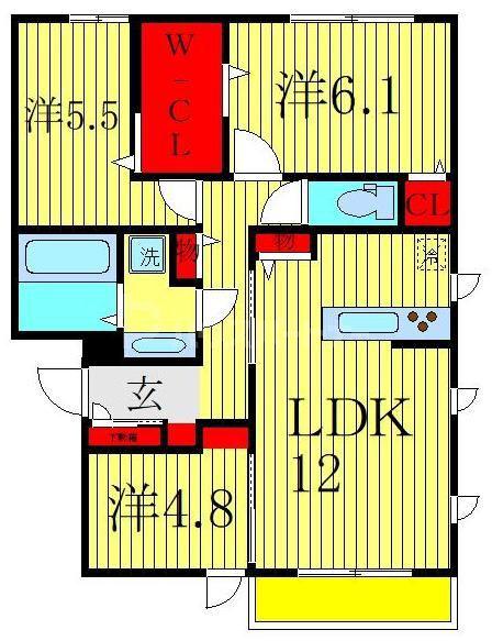 マノア・ロア(3LDK/2階)の間取り写真
