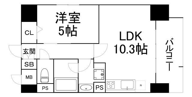 ウルバーノ イリス(1LDK/8階)の間取り写真