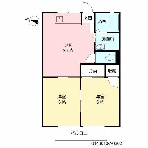 セフィラ樋口(2DK/2階)の間取り写真