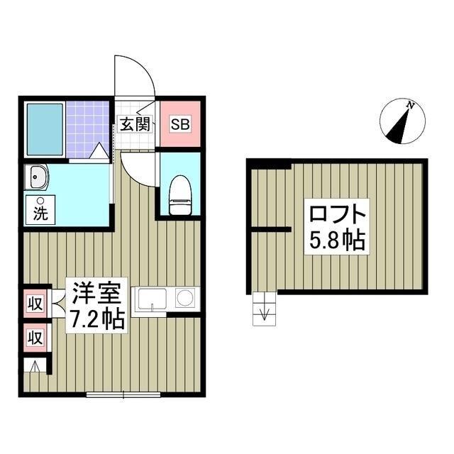 JR高崎線 桶川駅 徒歩6分 2階建 築2年(ワンルーム/1階)の間取り写真