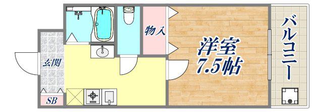 サンシャイン住吉(1K/4階)の間取り写真
