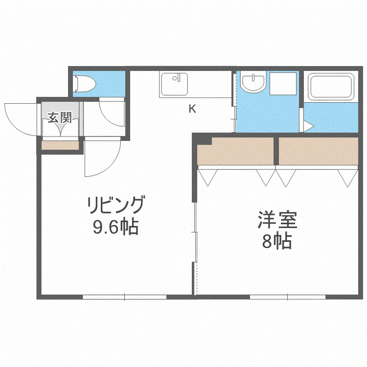 リバティ菊水(1LDK/4階)の間取り写真