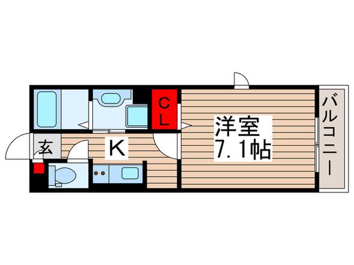 コンフォールドミール北松戸(1K/2階)の間取り写真