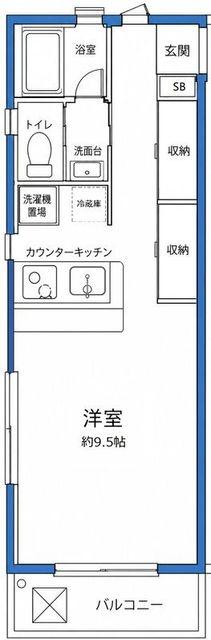目黒ガーデンハウス(ワンルーム/3階)の間取り写真