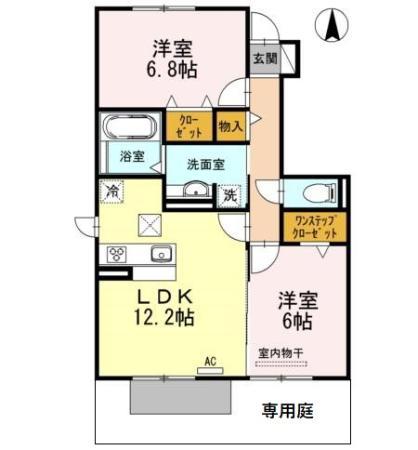 セジュール大幸(2LDK/1階)の間取り写真