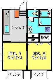 ハイツアゼリア(2DK/2階)の間取り写真
