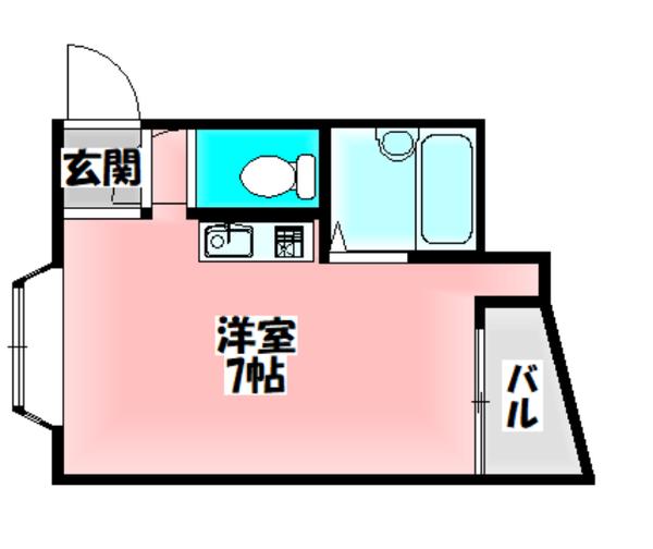 紅屋町グリーンハイツ(ワンルーム/3階)の間取り写真