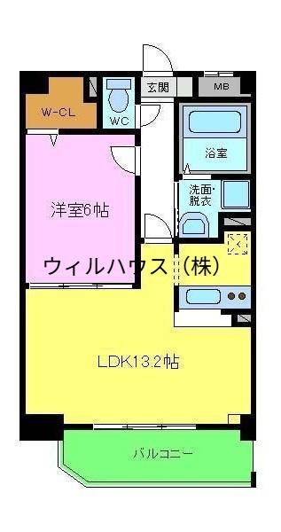 イーストキューブ(1LDK/3階)の間取り写真