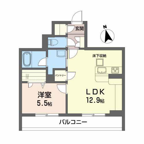 シャーメゾン成田町(1LDK/1階)の間取り写真