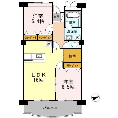 PASTORAL岡崎柱(2LDK/3階)の間取り写真