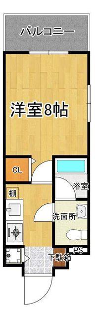 OAKVILLAHAKATARESIDENCE(1K/6階)の間取り写真