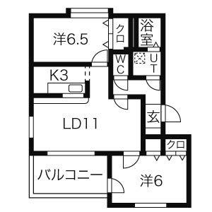 アラモード宮の森(2LDK/4階)の間取り写真