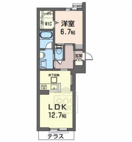 シャーメゾン服部西3(1LDK/1階)の間取り写真
