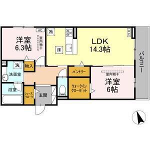 シングレイス(2LDK/1階)の間取り写真