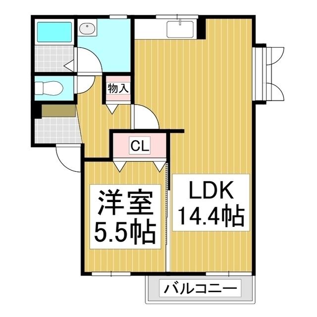 ベルメゾン裾花N棟(1LDK/1階)の間取り写真