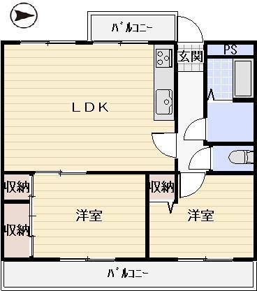 EL.SERENO和久野(2LDK/4階)の間取り写真