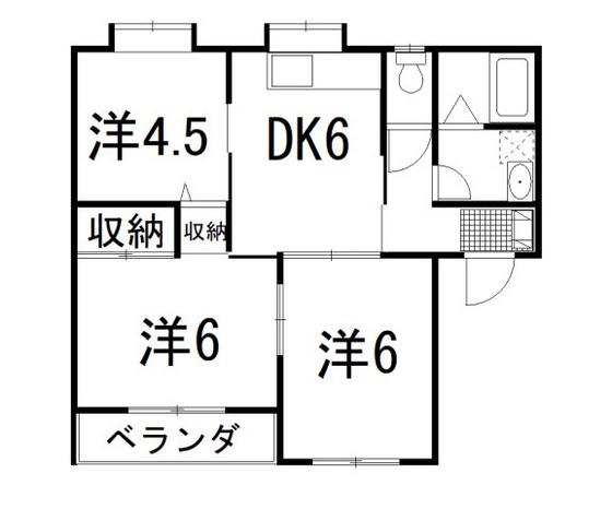 光ハイツ(3DK/1階)の間取り写真