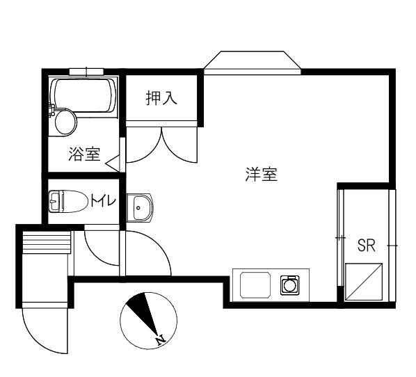MS221(ワンルーム/1階)の間取り写真
