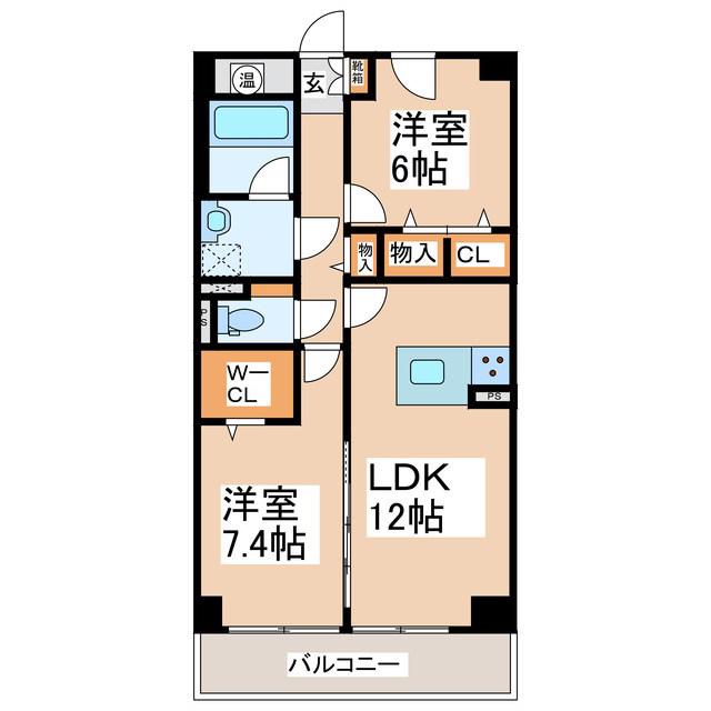 シェーナ・ウーノ(2LDK/5階)の間取り写真