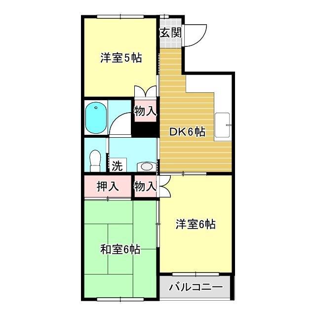 メゾンリビエール(3DK/1階)の間取り写真