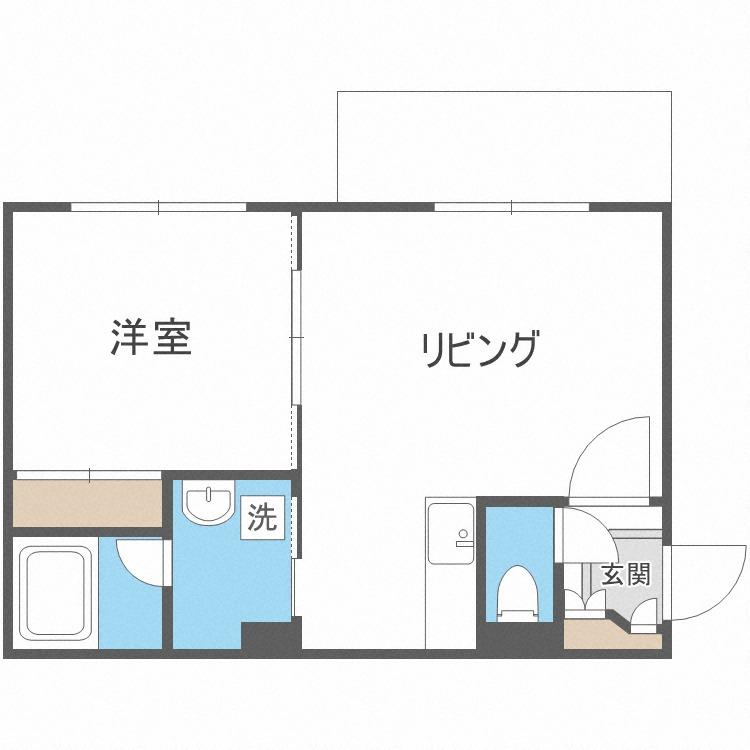 ルミエール・エヴァン(1LDK/4階)の間取り写真