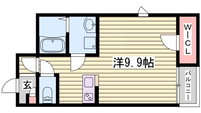 レオネクストピースフルミヅキ(1K/1階)の間取り写真