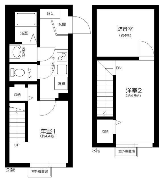 T S CUOREMUSE東長崎(2SK/2階)の間取り写真